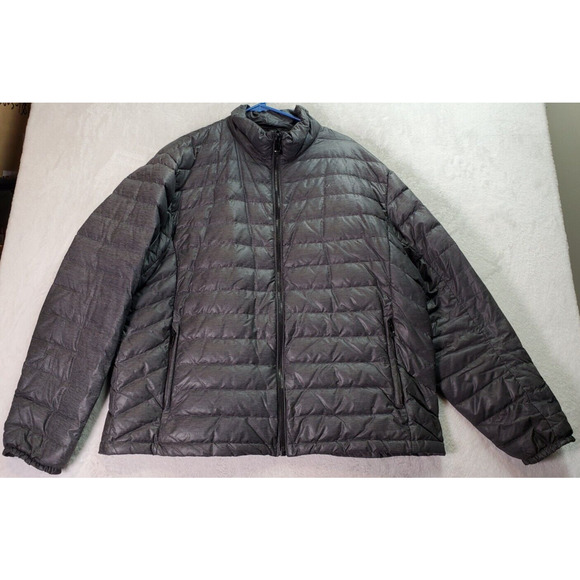Calvin Klein Duck‎ Down Coat Mens Size XL Gray Long Sleeve Pockets Logo Full Zip - Picture 1 of 10